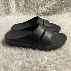 OOFOS OOahh Recovery Slides Sport Flex Black Sandals M SZ9 W SZ11